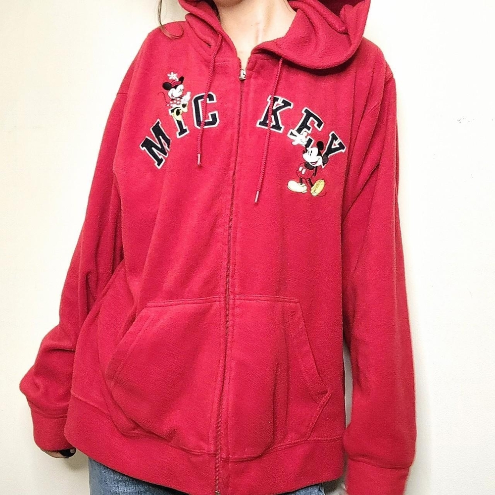 1990s Vintage Mickey Mouse Zip Up Hoodie Jacket